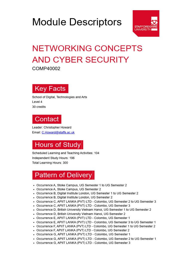 Networking & Cybersecurity Module | PDF | Computer Network | Computer ...