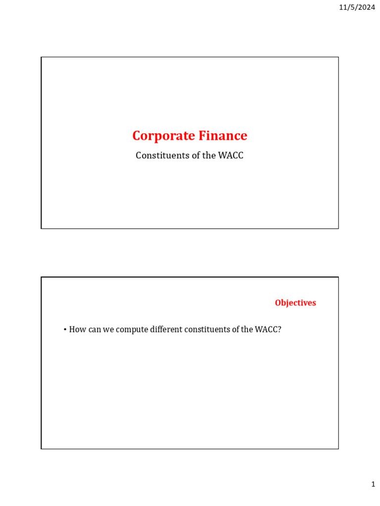 WACC Calculation Components Explained | PDF | Cost Of Capital ...