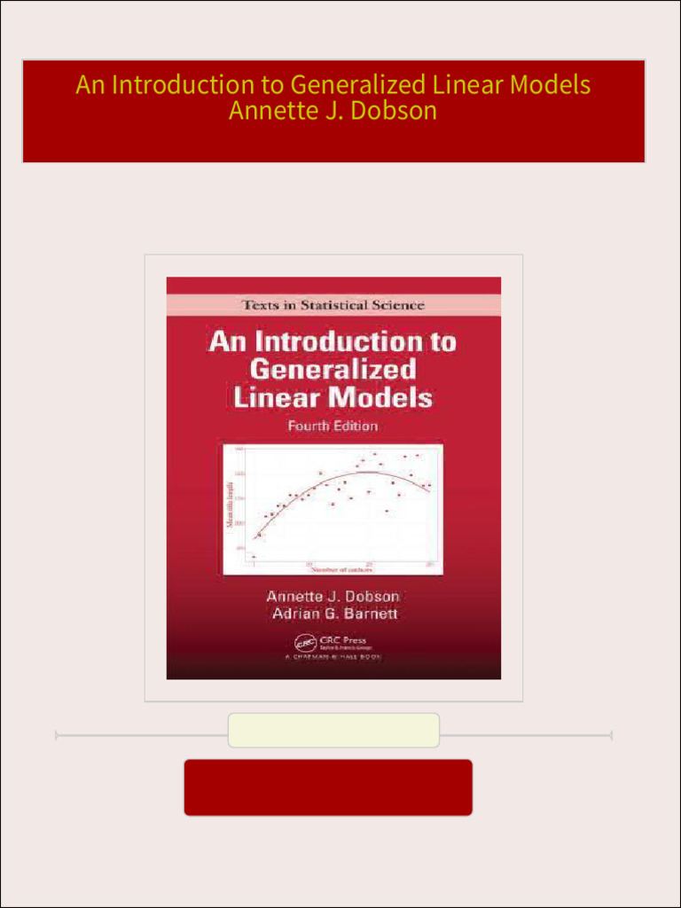 Instant download An Introduction to Generalized Linear Models Annette J ...
