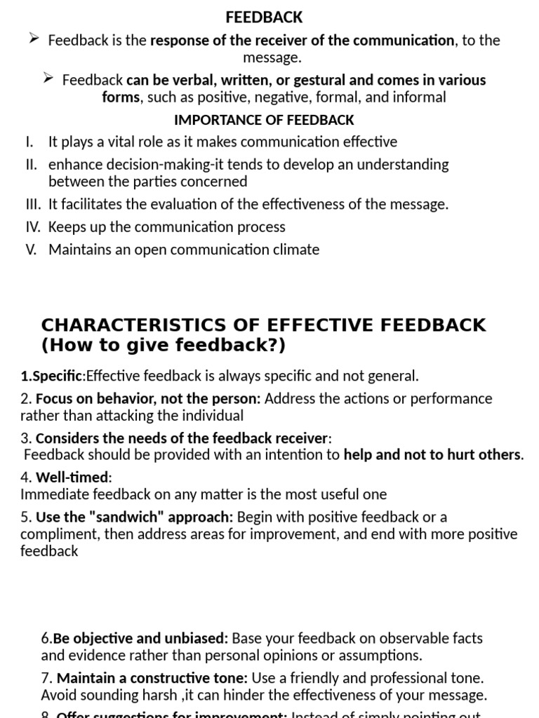 Effective Feedback and Work Allocation Guide | PDF | Communication ...