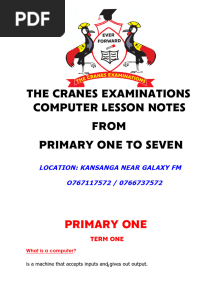 Computer Lesson Notes All Classes