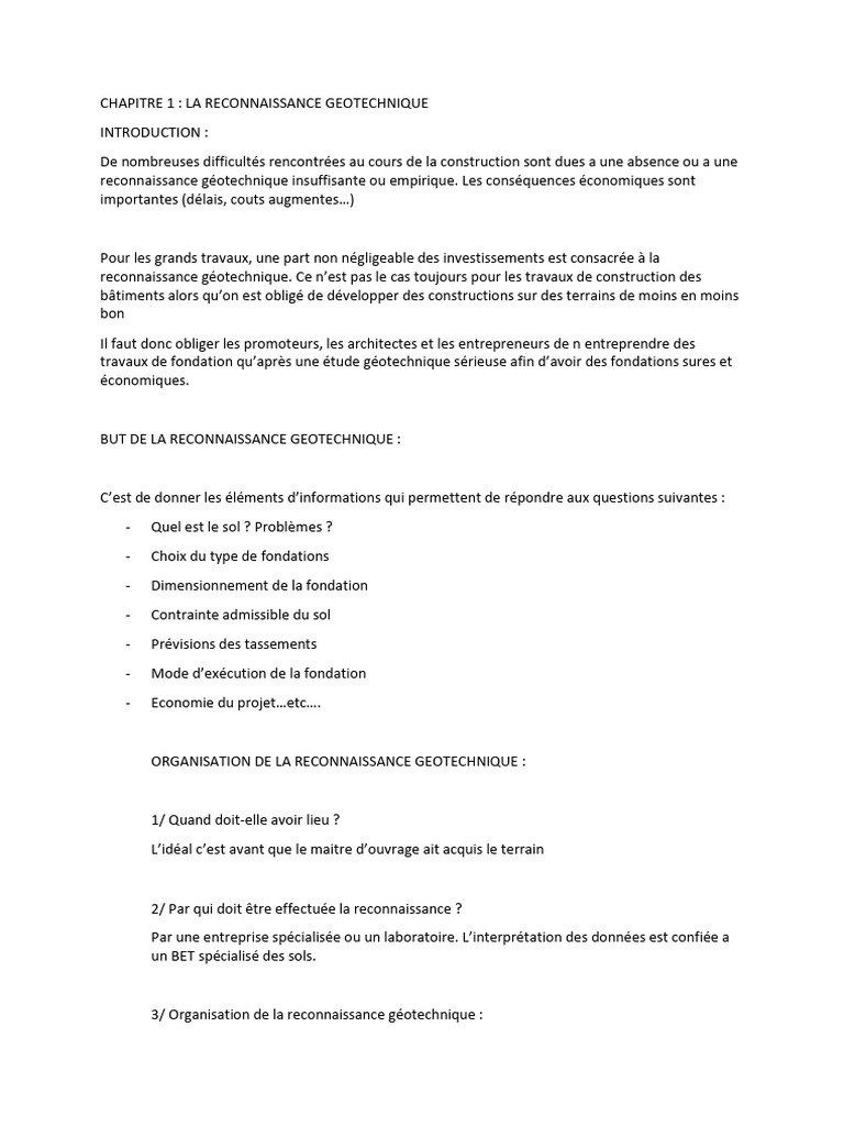 Reconnaissance géotechnique et fondations | PDF | Génie géotechnique ...