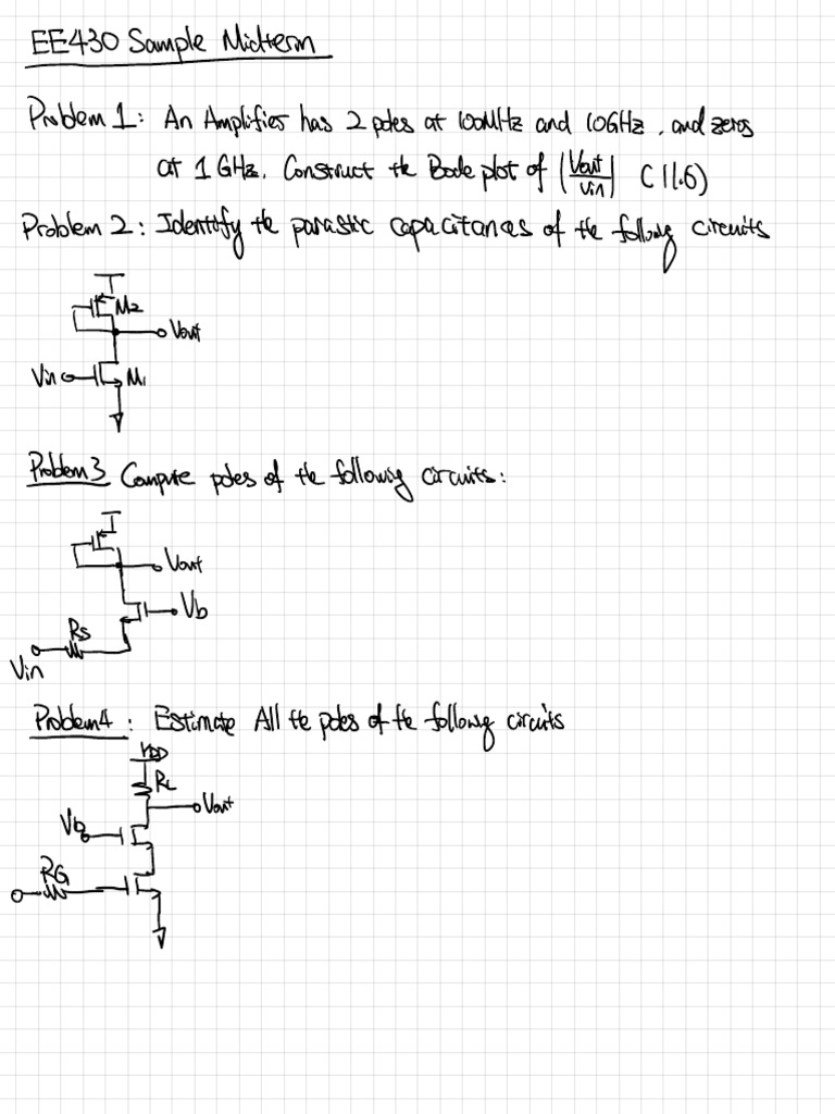 Midterm Exam: Bode Plot and Circuit Analysis | PDF | Electrical ...