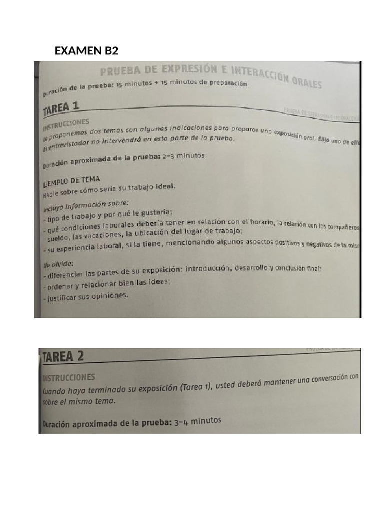 EXAMEN B2 Modelo Examen | PDF