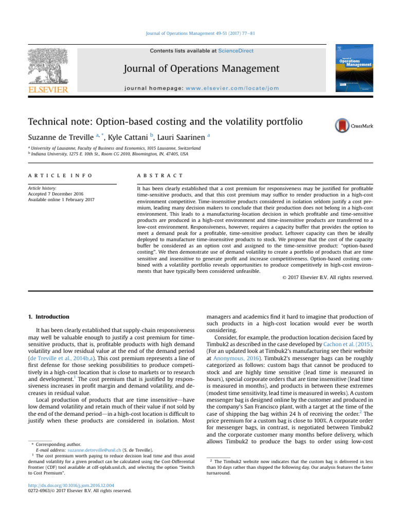 Option-Based Costing in Manufacturing | PDF | Demand | Profit (Economics)