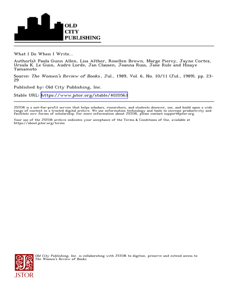 Allen Write 1989 | PDF | Experience