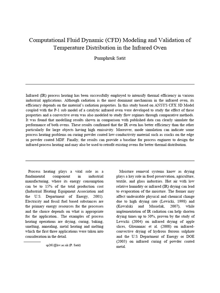 Computational Fluid Dynamic (CFD) Modeling and Validation of ...