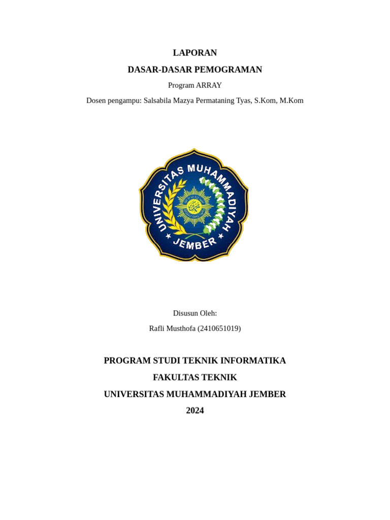 Dasar Pemrograman Array di Java | PDF