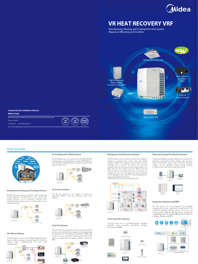 Midea VRF Heat Recovery System Overview | PDF | Air Conditioning ...