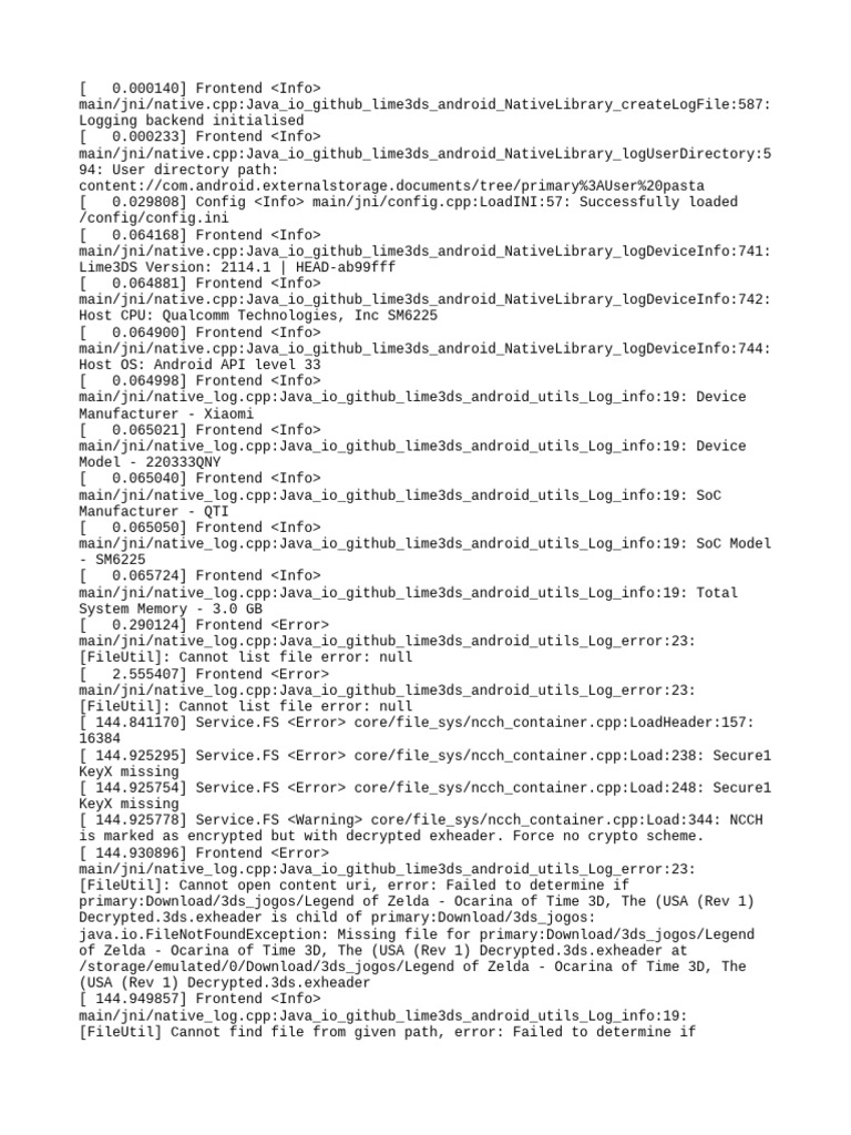 Lime3ds Log - Old | PDF | The Legend Of Zelda | Computer Architecture
