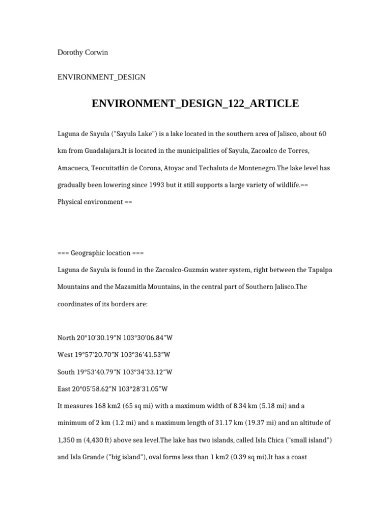 Environment Design 122 Article | PDF | Earth Sciences | Physical Geography