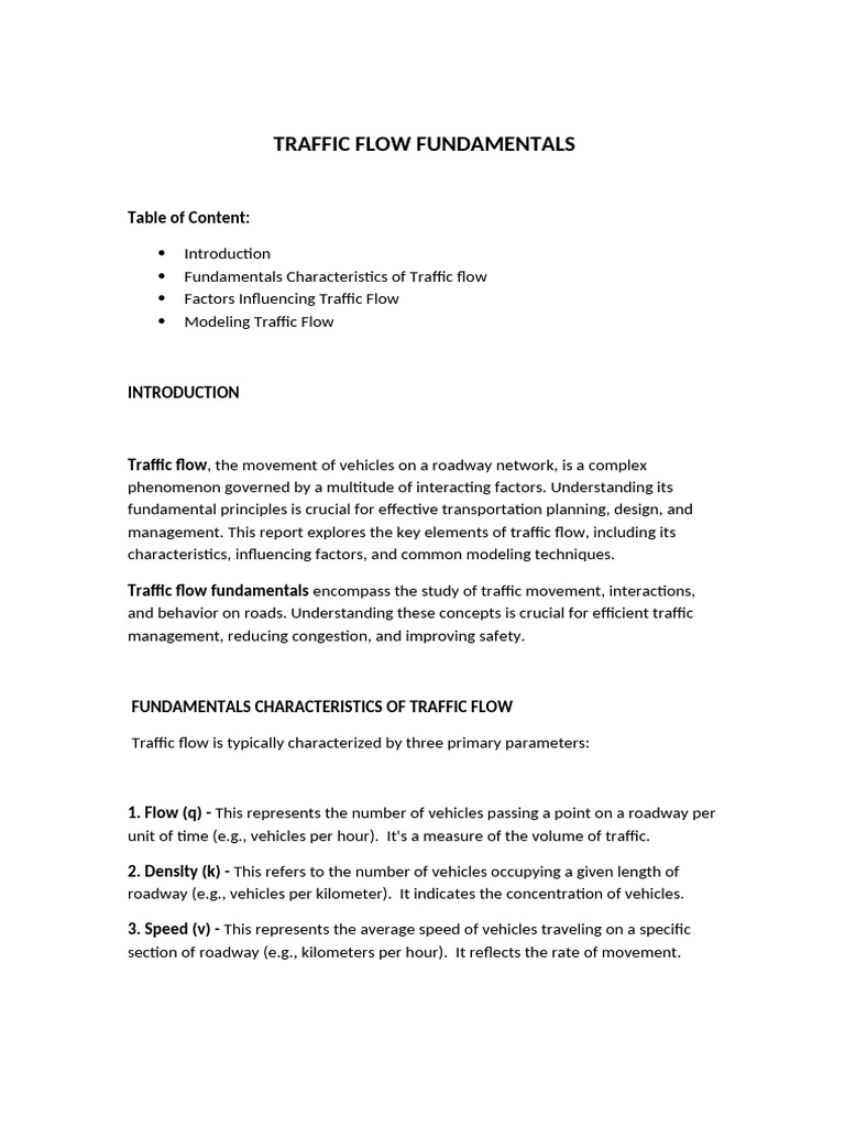 Traffic Flow Fundamentals Explained | PDF | Traffic | Traffic Congestion
