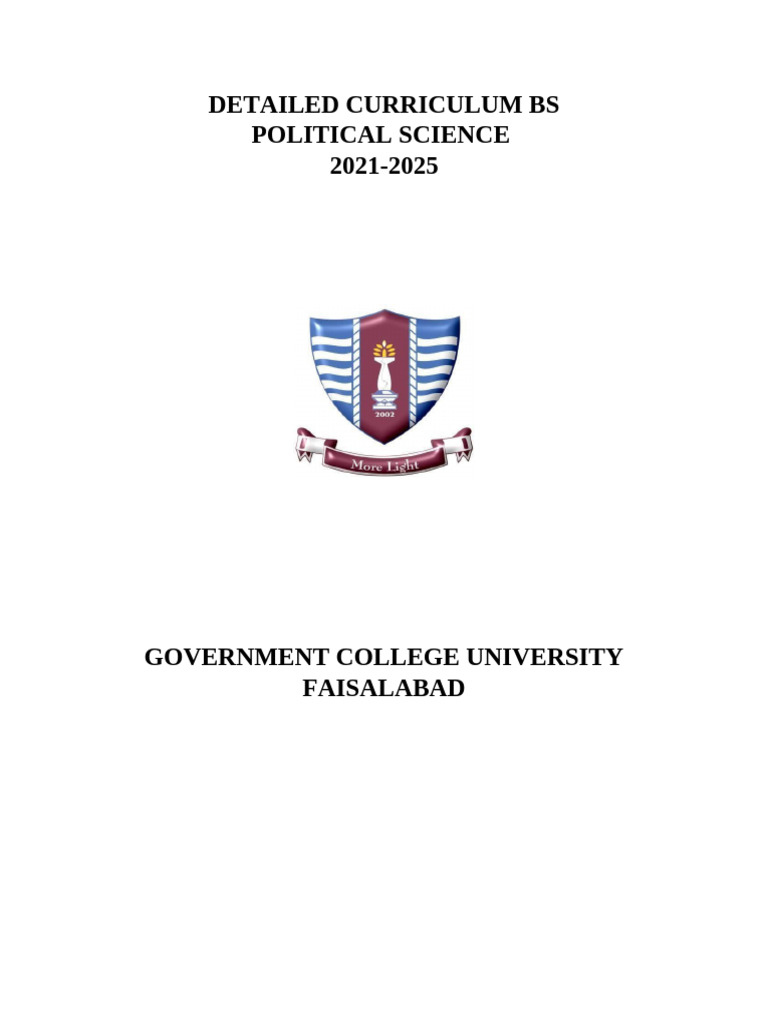 BS Political Science Curriculum 2021-2025 | PDF | Demand | Supply And ...
