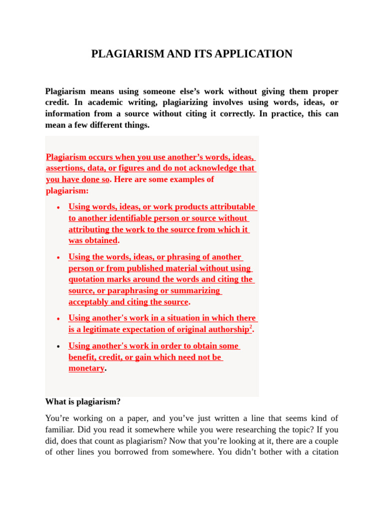 Understanding Plagiarism in Academia | PDF | Plagiarism | Artificial ...