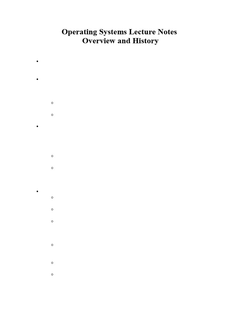 Operating Systems Lecture Notes1 | PDF | Operating System | Process ...