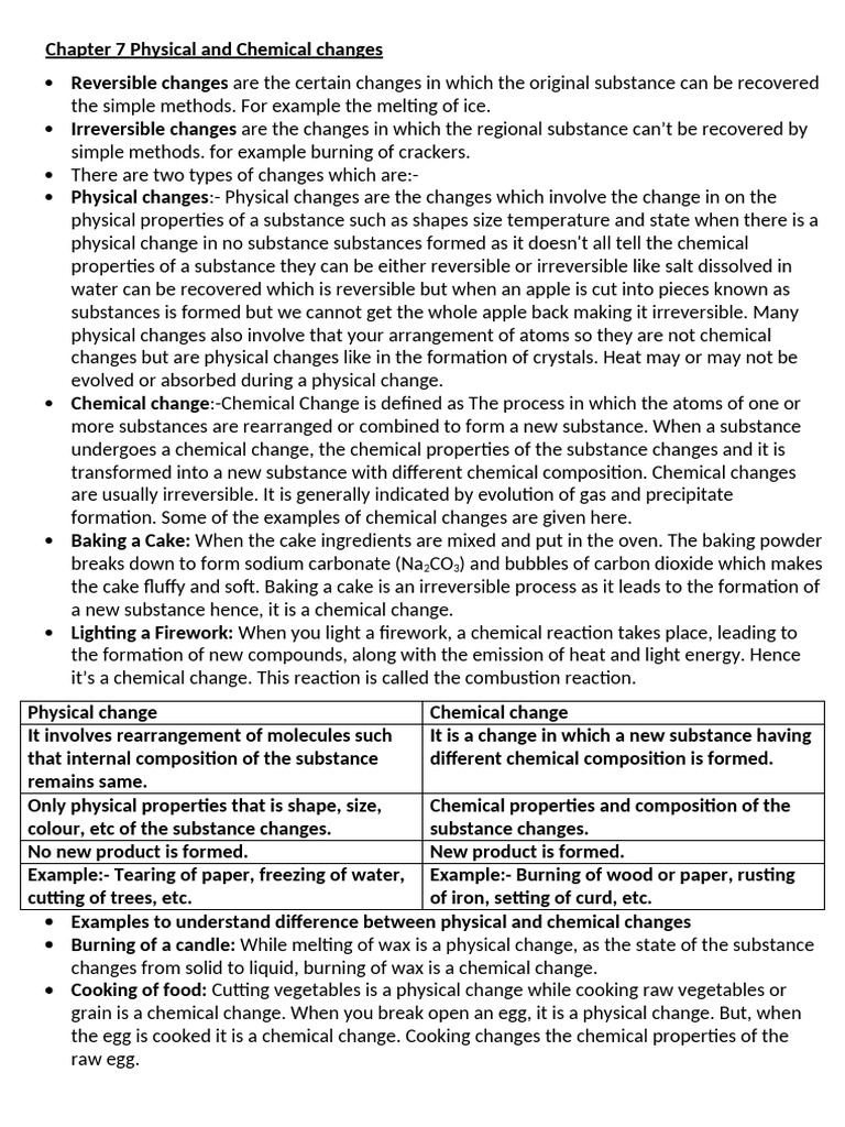 Understanding Physical and Chemical Changes | PDF | Rust | Chemical ...
