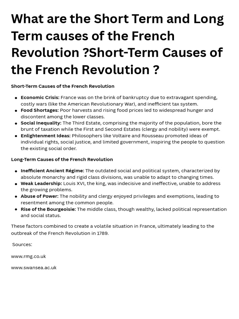 Causes of the French Revolution Explained | PDF