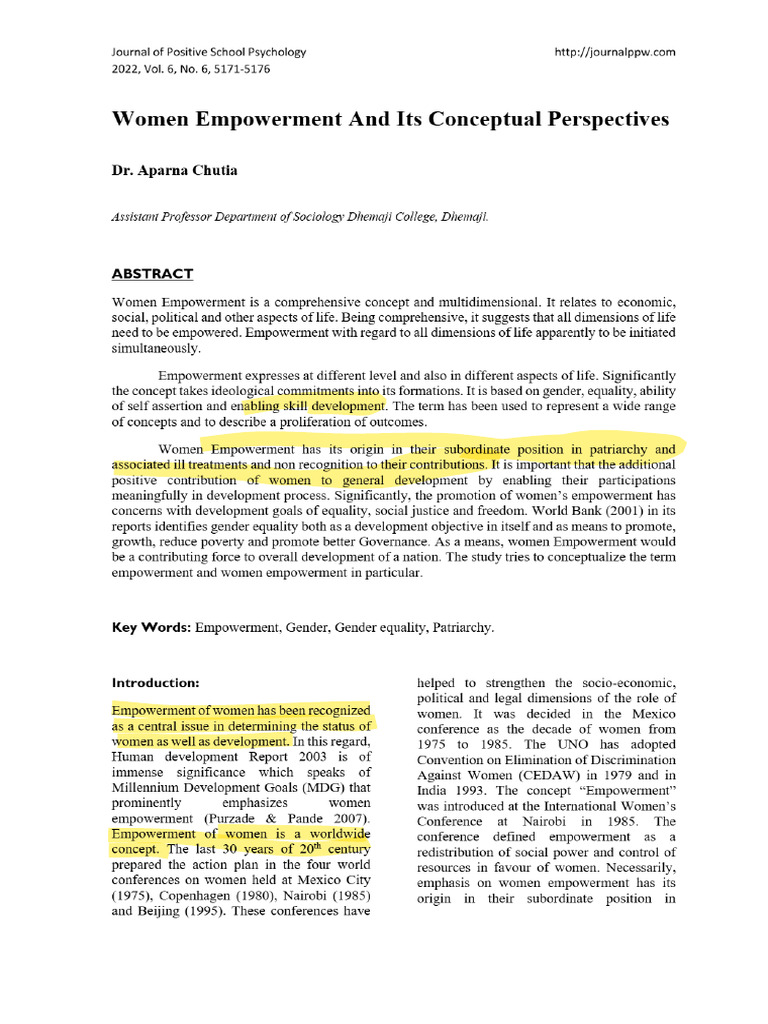 View of Women Empowerment and Its Conceptual Perspectives | PDF