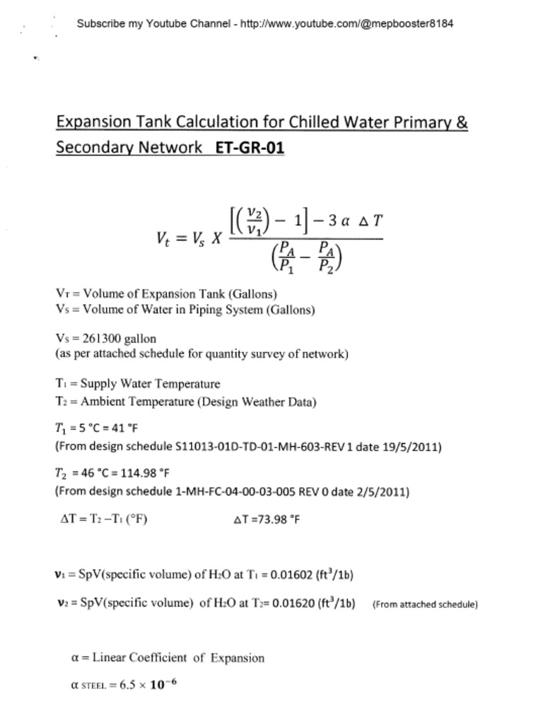 Expansion Tank Sizing | PDF