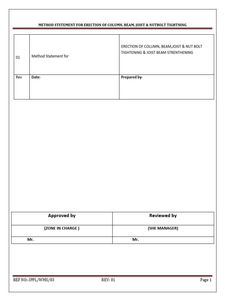 Method Statment for PEB | PDF | Crane (Machine) | Welding