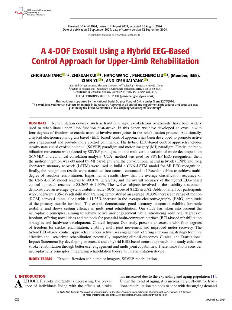 A 4-DOF Exosuit Using A Hybrid EEG-Based Control Approach For Upper ...