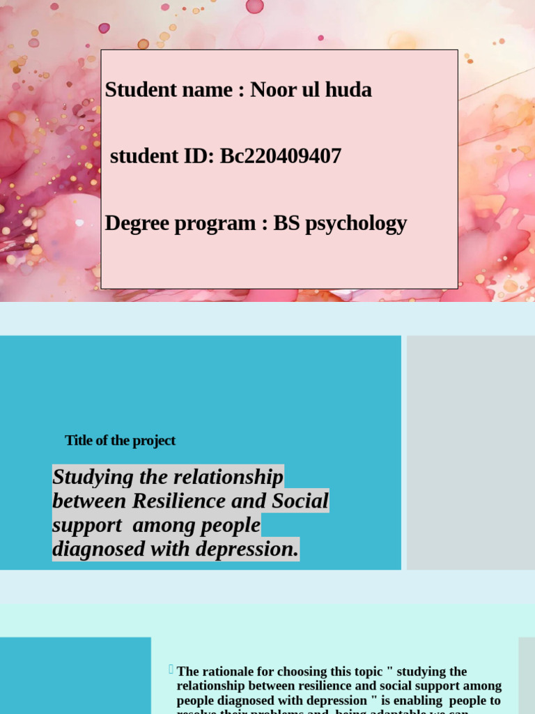 Presentation Final Pdf Psychological Resilience Social Support