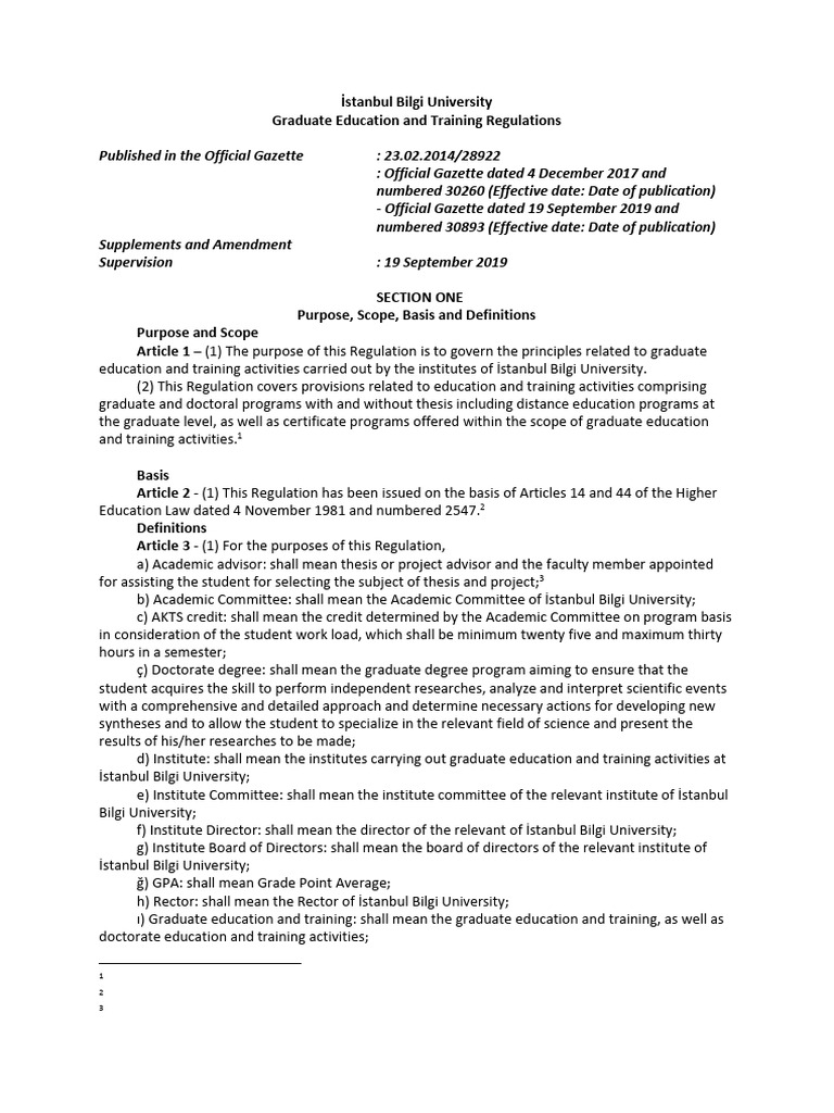 Graduate Education and Training Regulations | PDF | Postgraduate ...