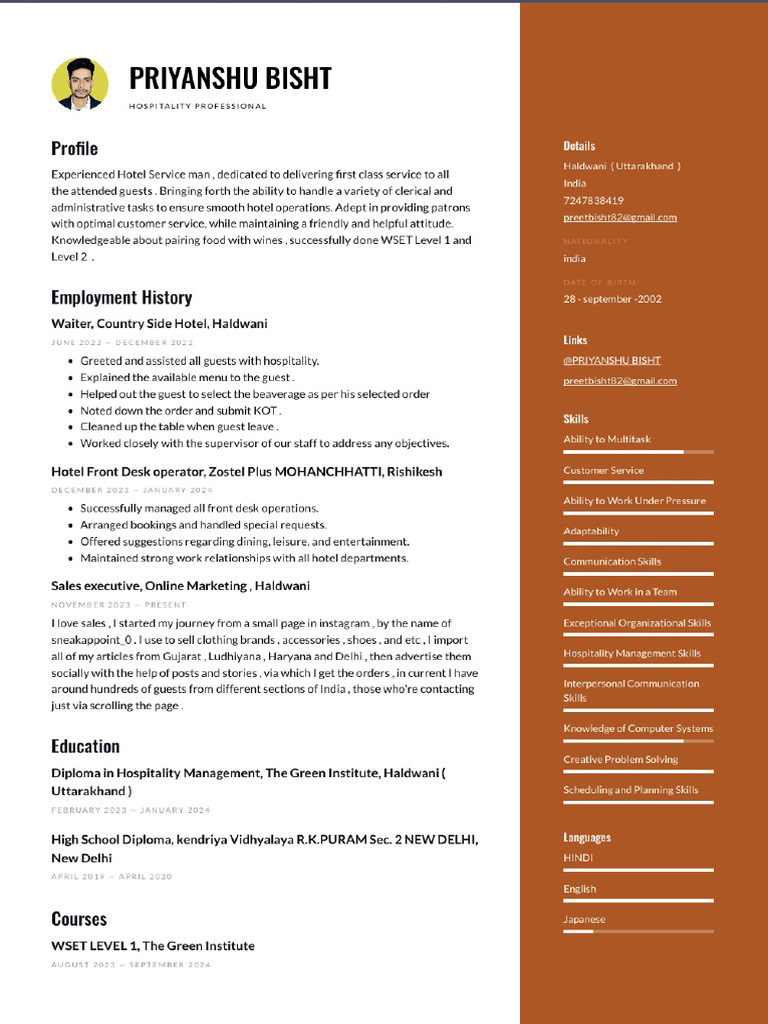 Priyanshu Bisht CV | PDF