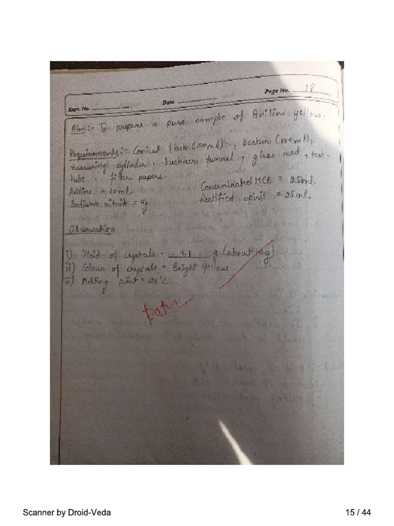Chem. 12th Exp - 10 | PDF