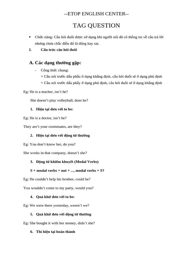 46 tag questions pdf