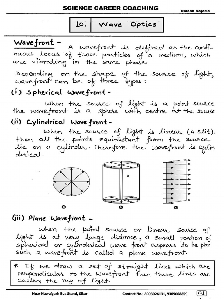 Wave Optics Notes (English) | PDF