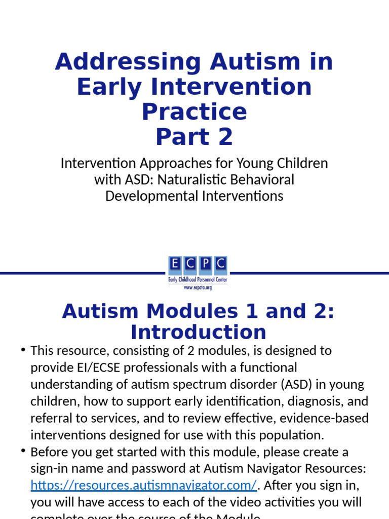 Understanding Autism in Young Children Module Part 2 | PDF | Autism ...