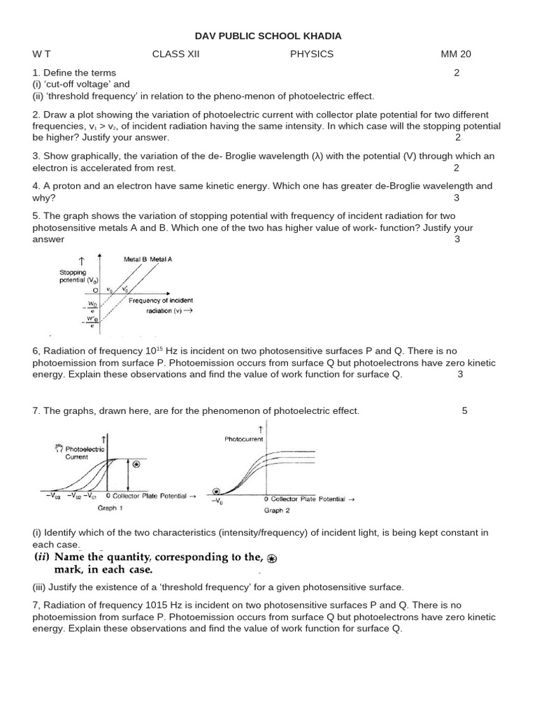WT Class XII | PDF