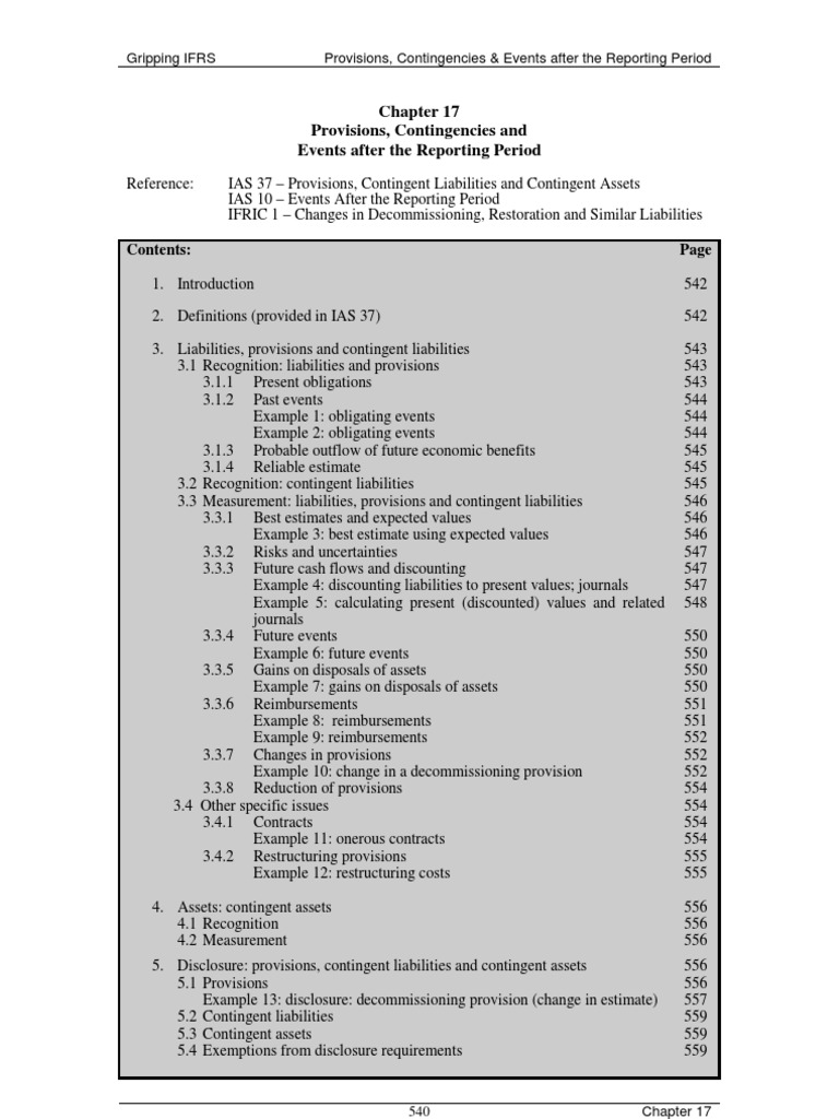 Chapter 17 Provisions and Post Balance Sheet Events | PDF | Discounting ...