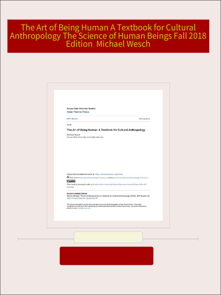 Download Full The Art of Being Human A Textbook for Cultural  