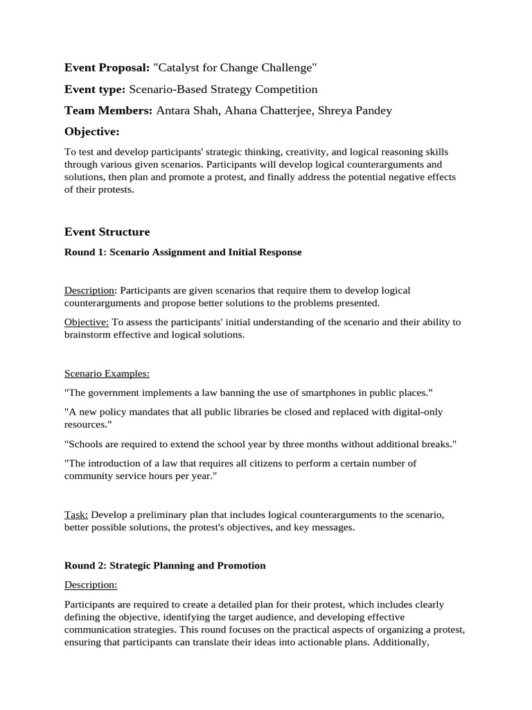 Catalyst for Change Challenge Proposal | PDF | Libraries | Risk