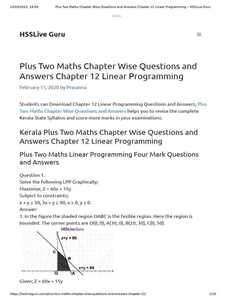 Linear Programming Questions & Solutions | PDF | Algorithms ...