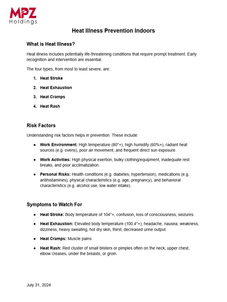 Heat Illness Prevention | PDF