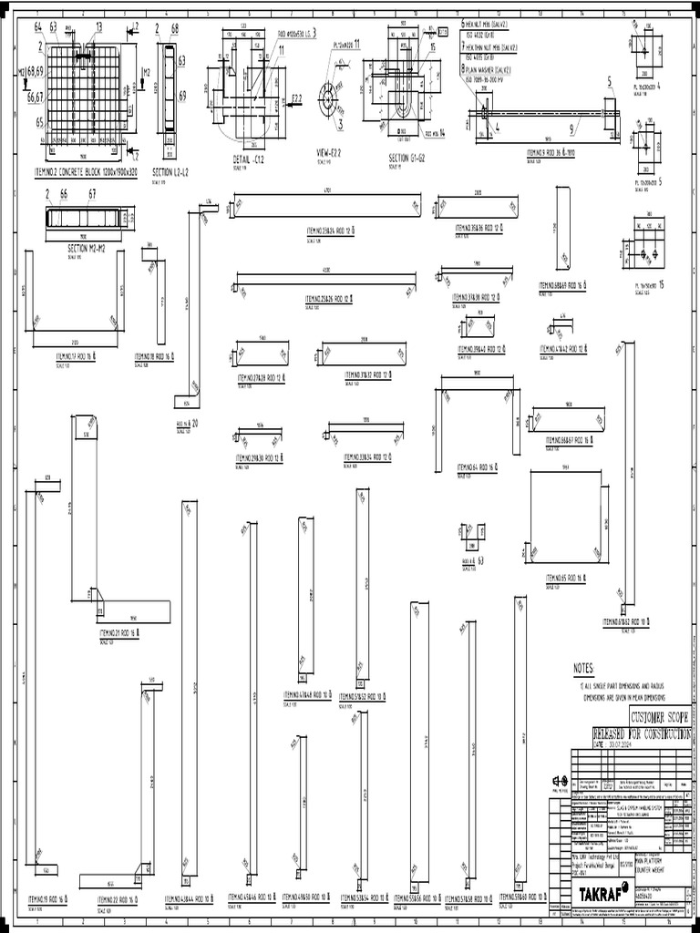 Detailed Engineering Drawing for Rods | PDF