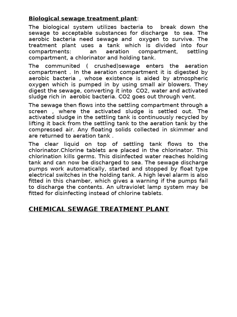 Biological and Chemical Sewage Treatment | PDF
