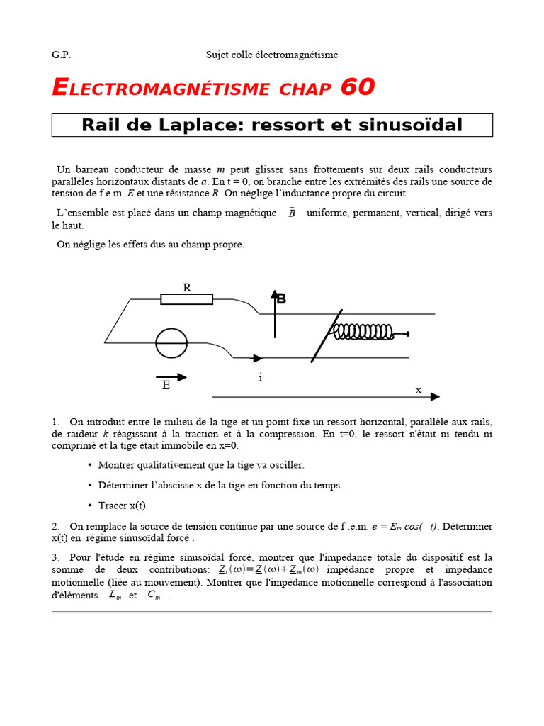 Oscillations sur Rails de Laplace | PDF