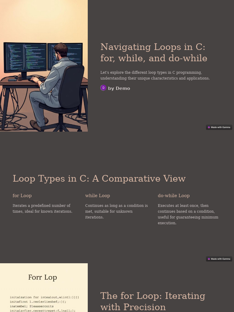 C Loop Types: A Beginner's Guide | PDF | Control Flow | Computer ...