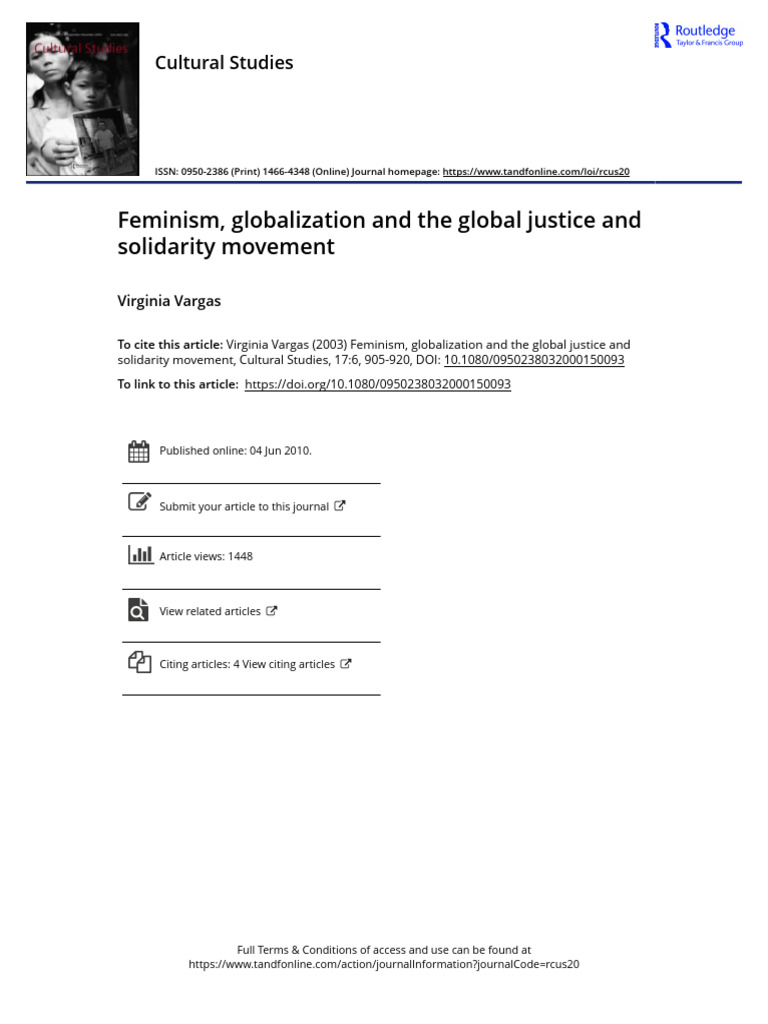 Feminism and Globalization Dynamics | PDF | Feminism | Gender Studies