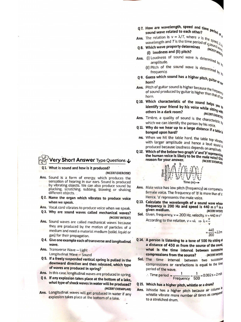 Cbse 9 Sound Sheet | PDF