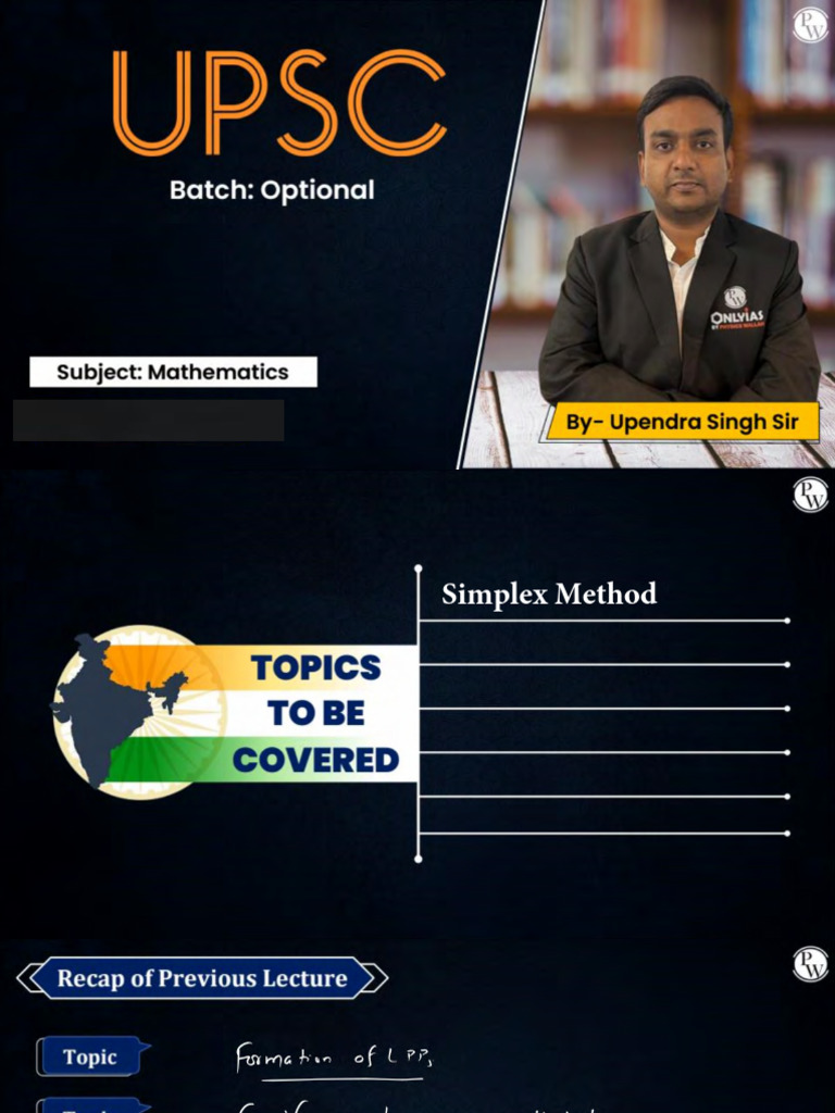 Mathematics Simplex Method Class Notes PDF | PDF