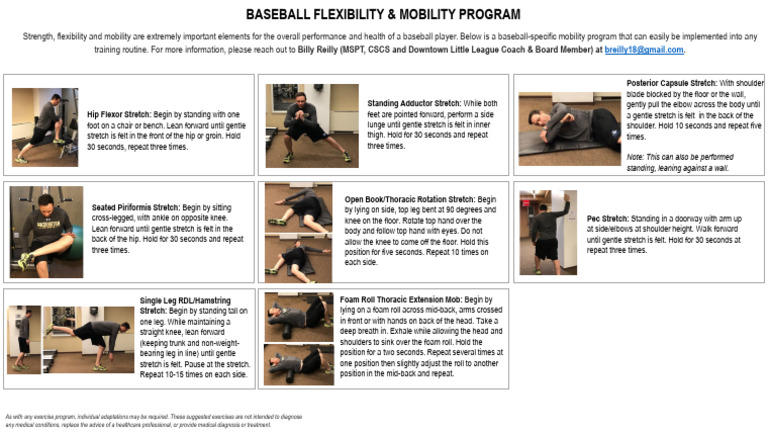 Baseball Flexibility & Mobility Program | PDF | Anatomical Terms Of ...