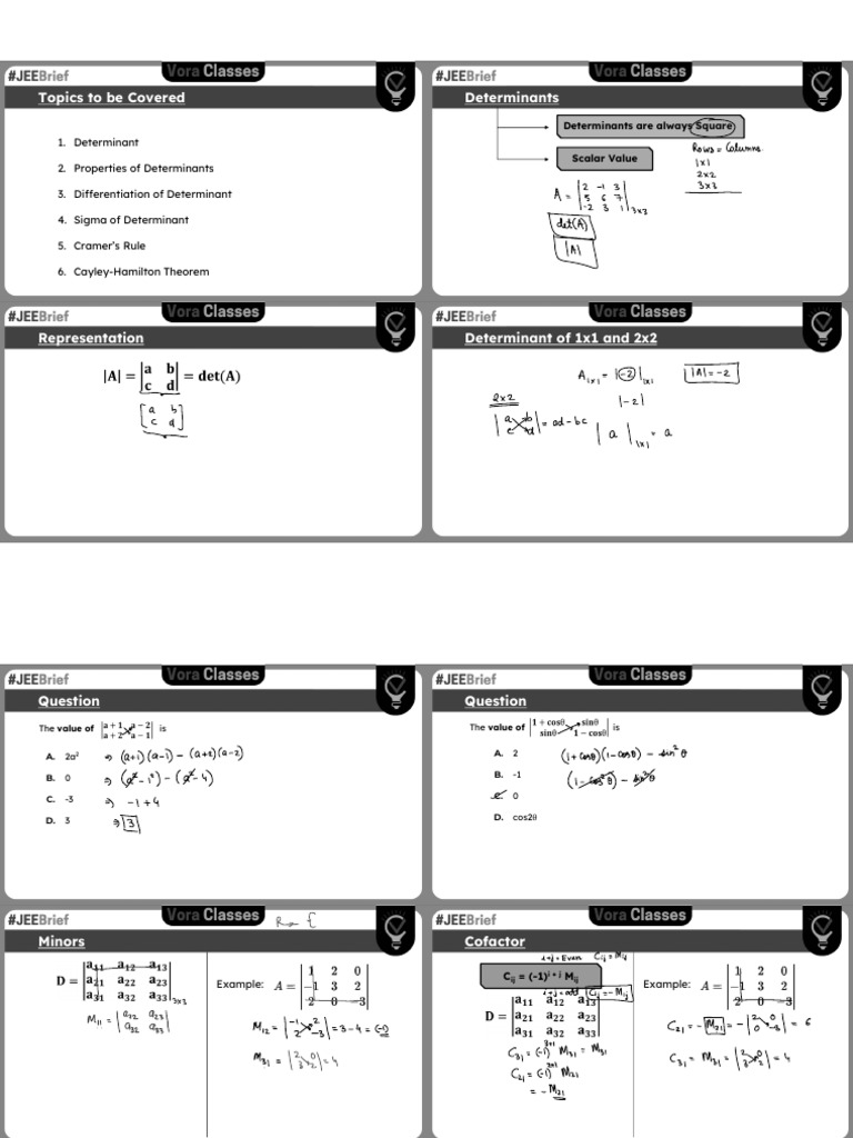 Determinants Notes | PDF | Determinant | Matrix (Mathematics)