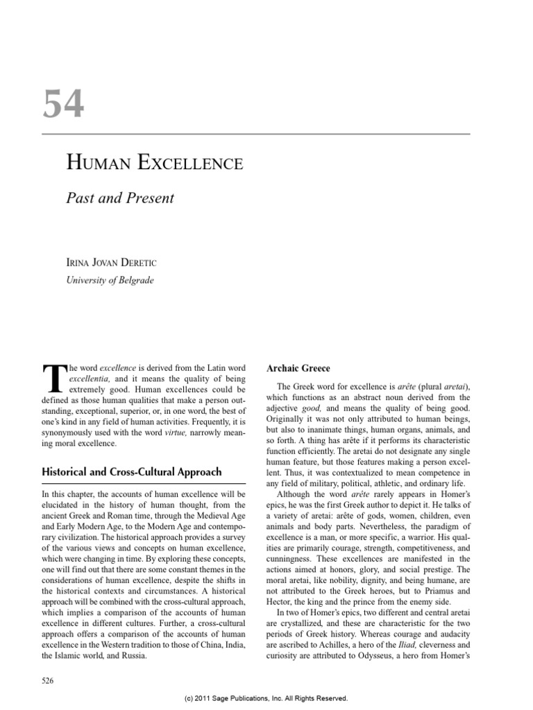 Historical Perspectives on Human Excellence | PDF | Virtue | Noble ...