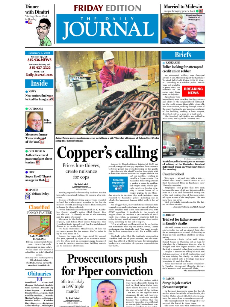 Kankakee Daily Journal 2 3 12 PDF Prosecutor Theft