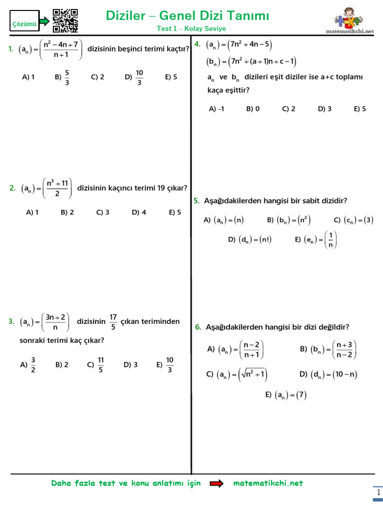 Diziler Test 1 K | PDF